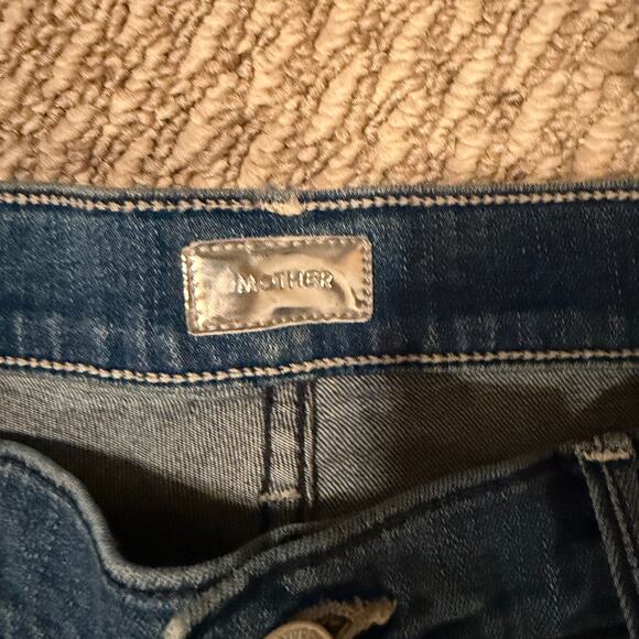 MOTHER The Stunner Ankle Fray Jeans in Graffiti Girl Women’s Size 31 Button Fly - Picture 5 of 13